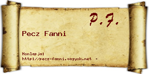 Pecz Fanni névjegykártya